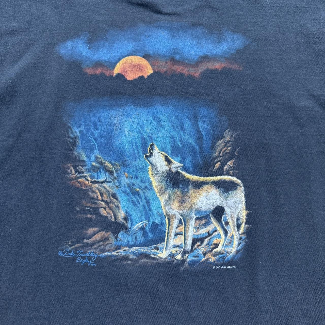 1997 Jim Morris “Wolf Howling at Moon” Vintage Y2K Graphic Sweatshirt