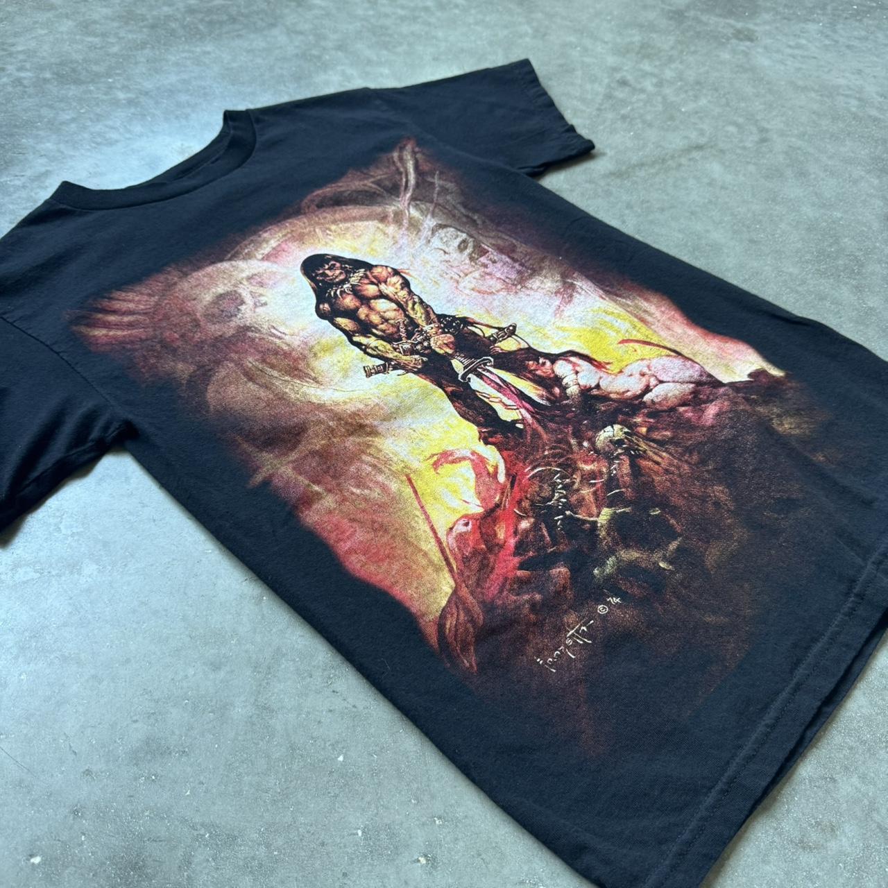 Conan The Barbarian by Frank Frazetta 1974 Y2K Vintage T-Shirt