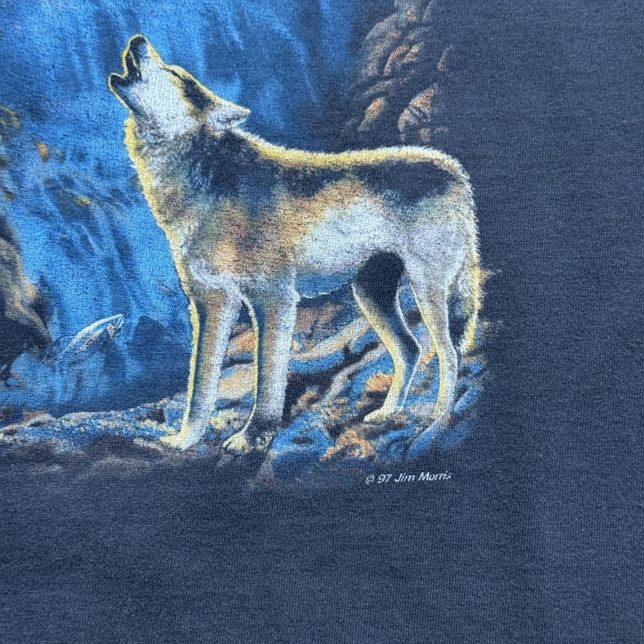 1997 Jim Morris “Wolf Howling at Moon” Vintage Y2K Graphic Sweatshirt